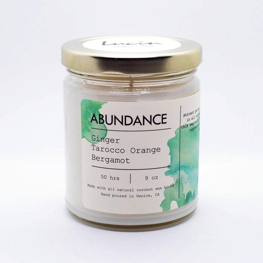 Abundance Candle - Ginger, Tarocco Orange and Bergamot Scents