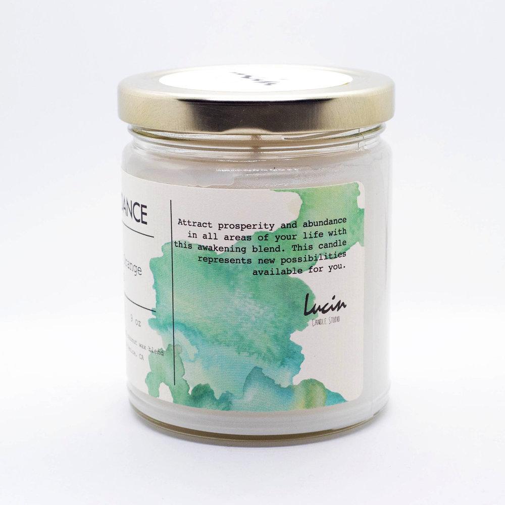 Abundance Candle - Ginger, Tarocco Orange and Bergamot Scents