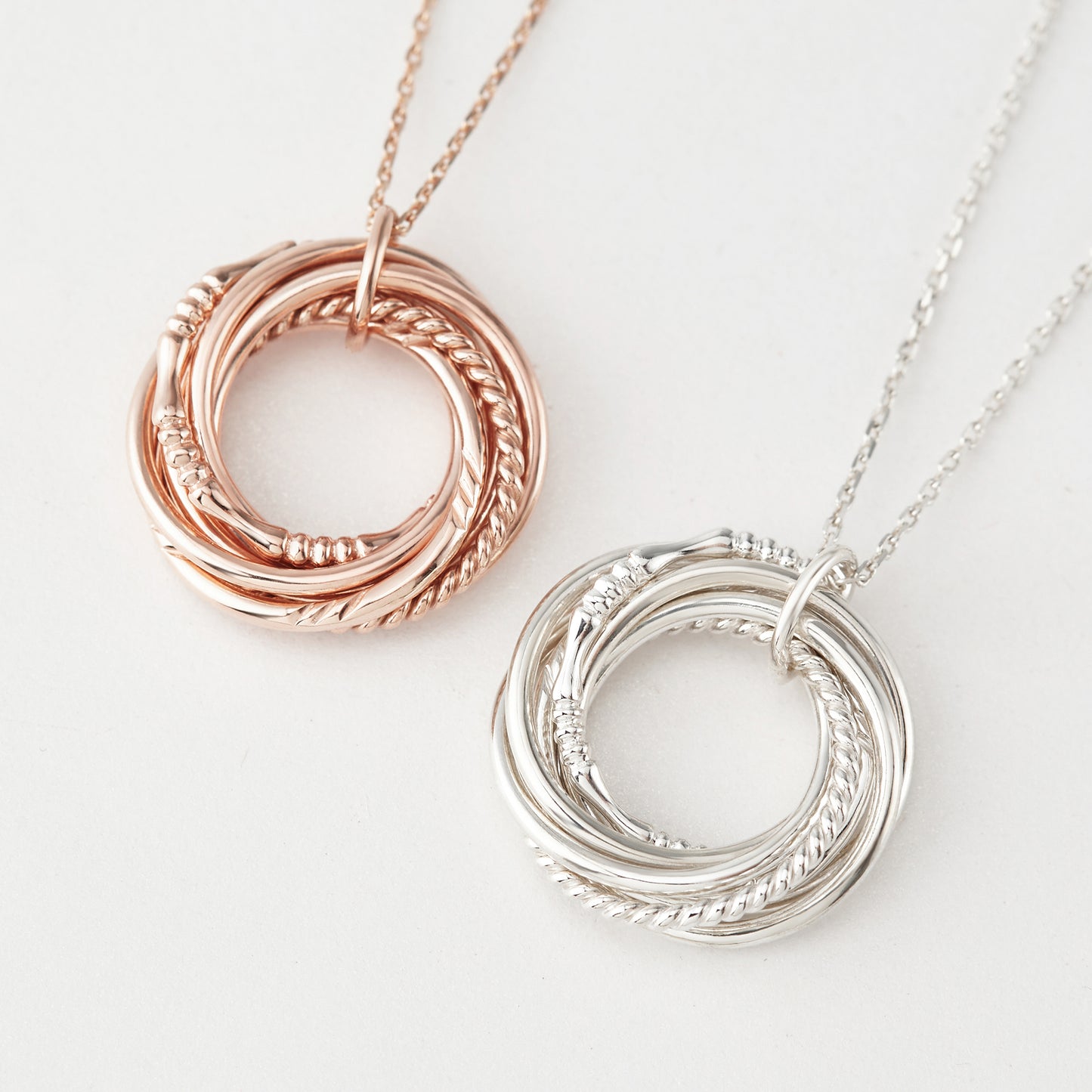 60th Birthday Gift Necklace For Her, 6 Rings 6 Decades