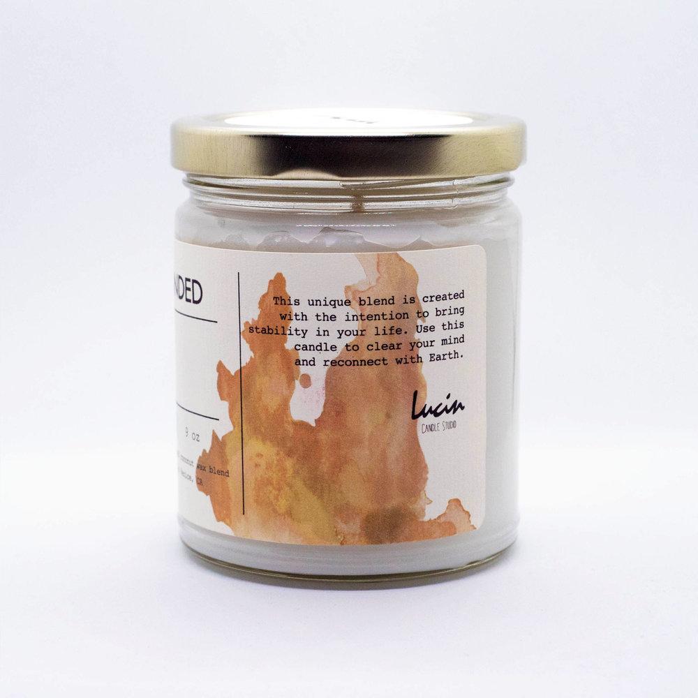 Grounded Candle - Caramel, Smoky Tobacco, and Bourbon Scents