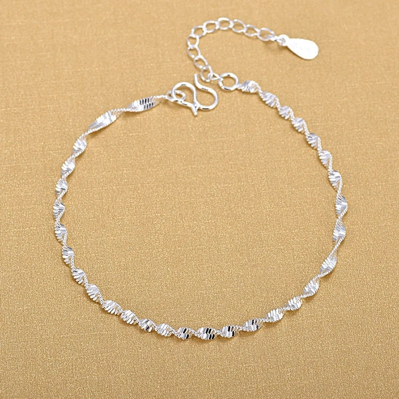 Solid Line Dainty Twisted Stylish Anklet