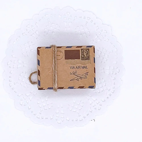 100 pcs Airplane Theme Vintage Favors Kraft Paper Candy Box Travel Air