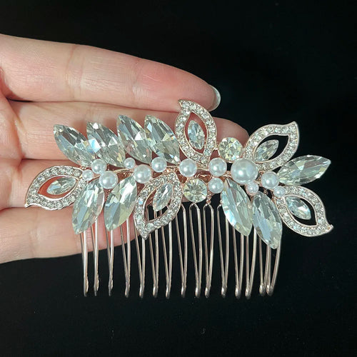 BLIJERY Trendy Bridal Hair Accessories Silver Color Rhinestone Crystal