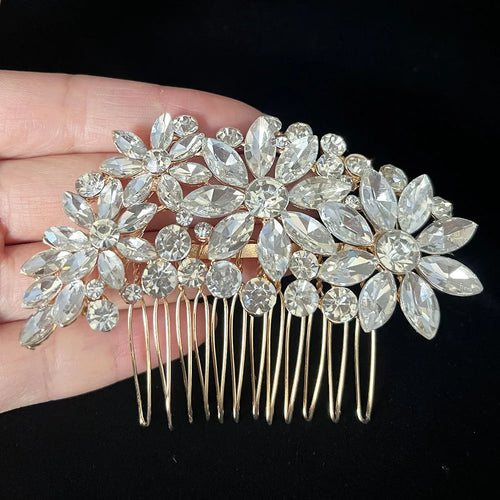 BLIJERY Trendy Bridal Hair Accessories Silver Color Rhinestone Crystal