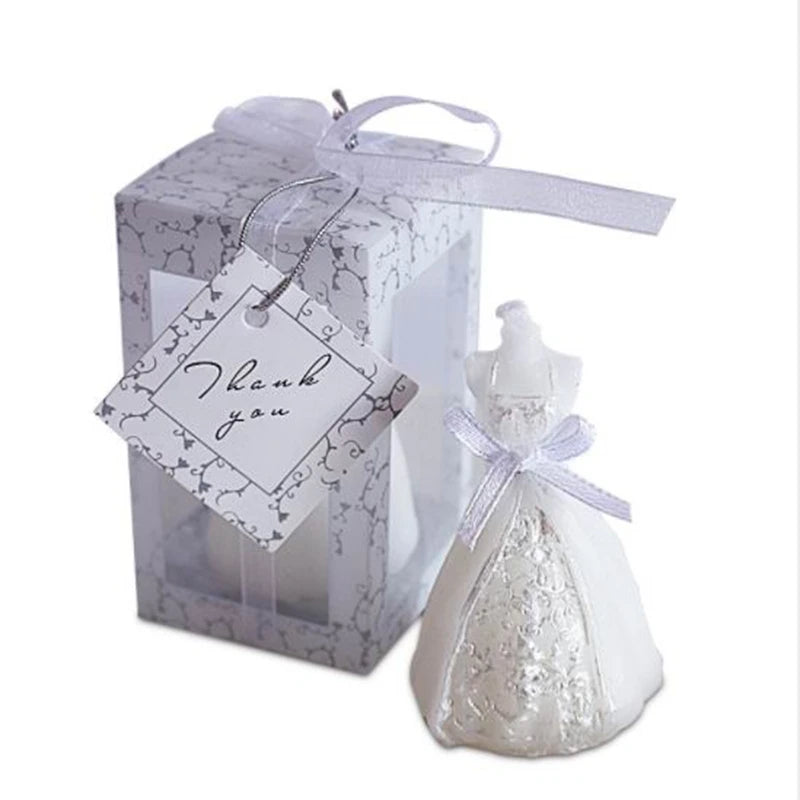 20pcs/lot Wedding Bride Dress Candle Favor Wedding Gifts for Guests