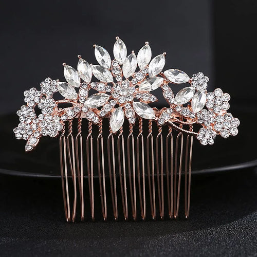 BLIJERY Trendy Bridal Hair Accessories Silver Color Rhinestone Crystal