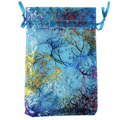 50pcs/Lot Drawable Colorful Tree Organza Favor Bags