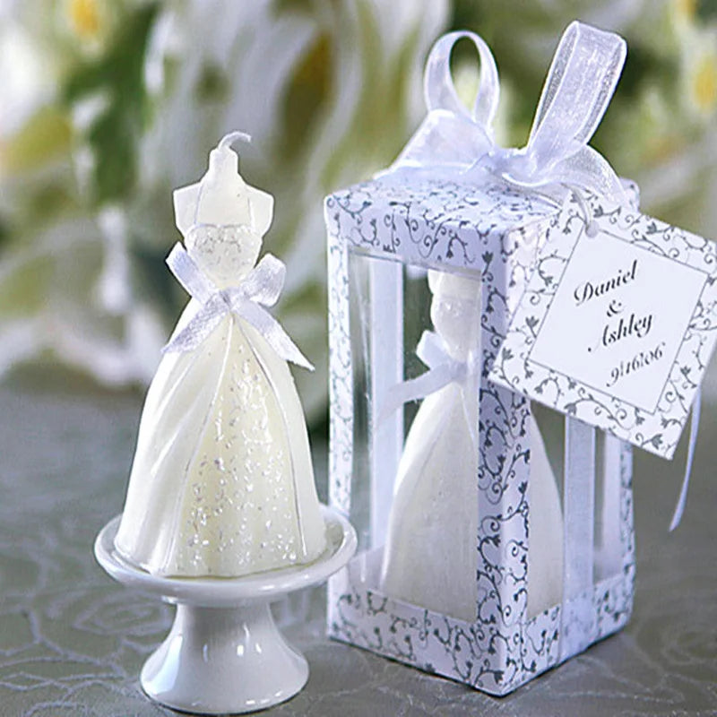 20pcs/lot Wedding Bride Dress Candle Favor Wedding Gifts for Guests