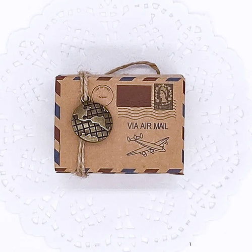 100 pcs Airplane Theme Vintage Favors Kraft Paper Candy Box Travel Air