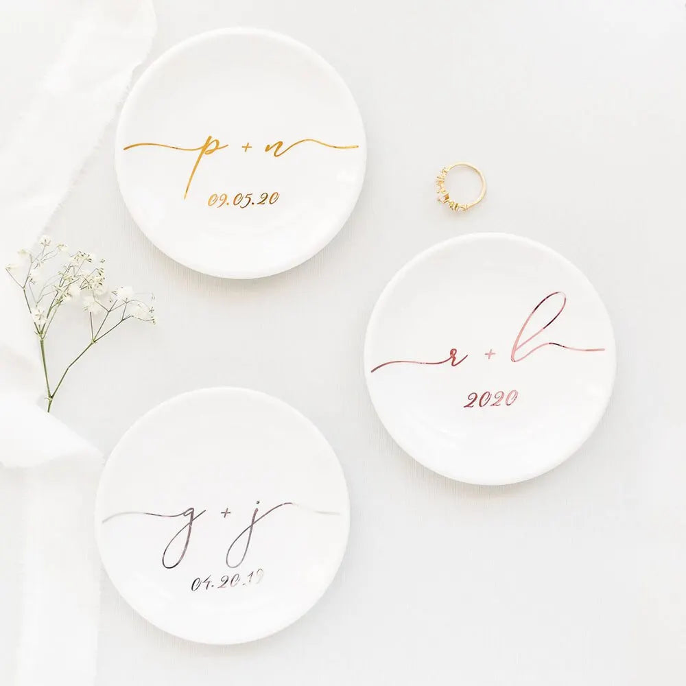 Personalized Ceramic Jewelry Trinket Dish Ring Earrings Storage Plates