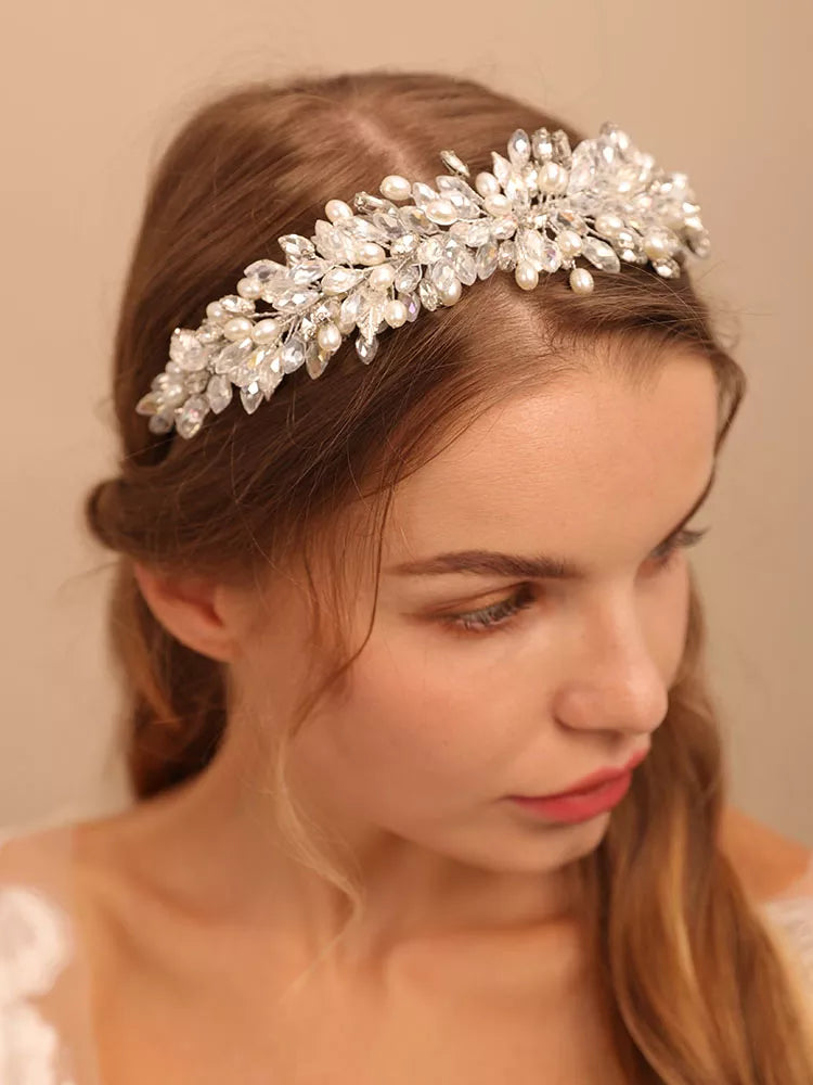 Bridal Headband Crystal Rhinestones Beads