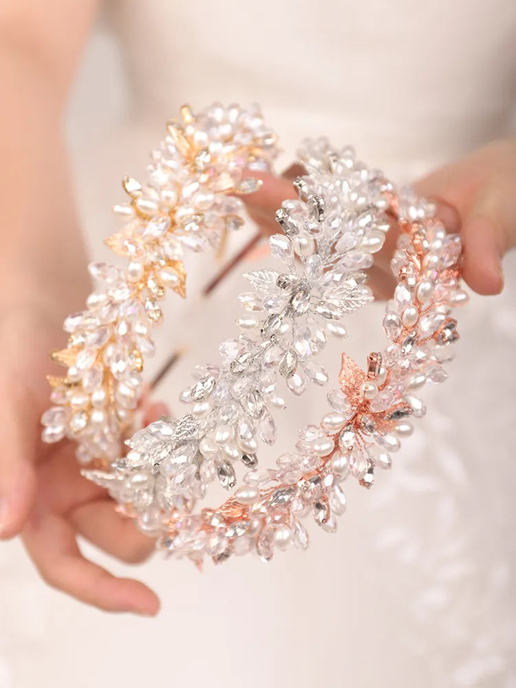 Bridal Headband Crystal Rhinestones Beads