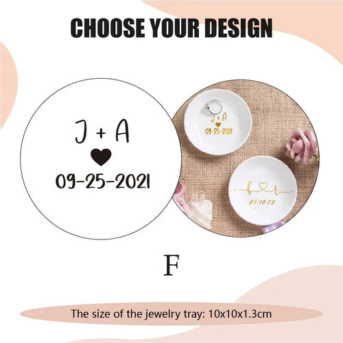 Personalized Ceramic Jewelry Trinket Dish Ring Earrings Storage Plates