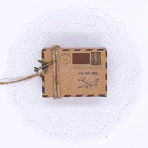 100 pcs Airplane Theme Vintage Favors Kraft Paper Candy Box Travel Air