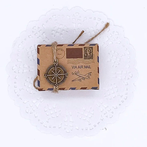 100 pcs Airplane Theme Vintage Favors Kraft Paper Candy Box Travel Air