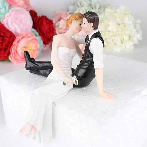 Cake Toppers Dolls Bride and Groom Figurines Funny Wedding Cake