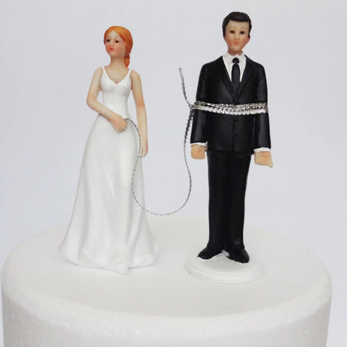 Cake Toppers Dolls Bride and Groom Figurines Funny Wedding Cake