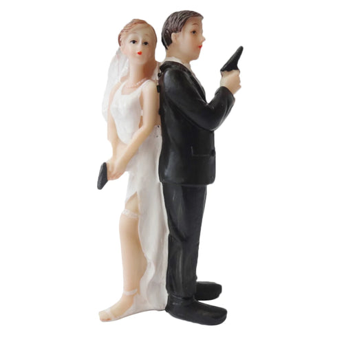 Cake Toppers Dolls Bride and Groom Figurines Funny Wedding Cake