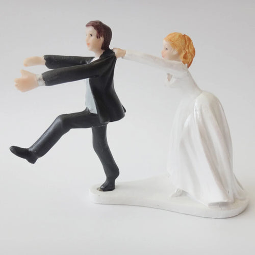 Cake Toppers Dolls Bride and Groom Figurines Funny Wedding Cake