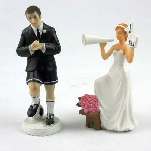 Cake Toppers Dolls Bride and Groom Figurines Funny Wedding Cake