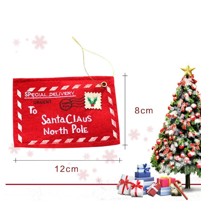 10 pieces Fabric Envelope Shape Christmas Favor Candy Bag