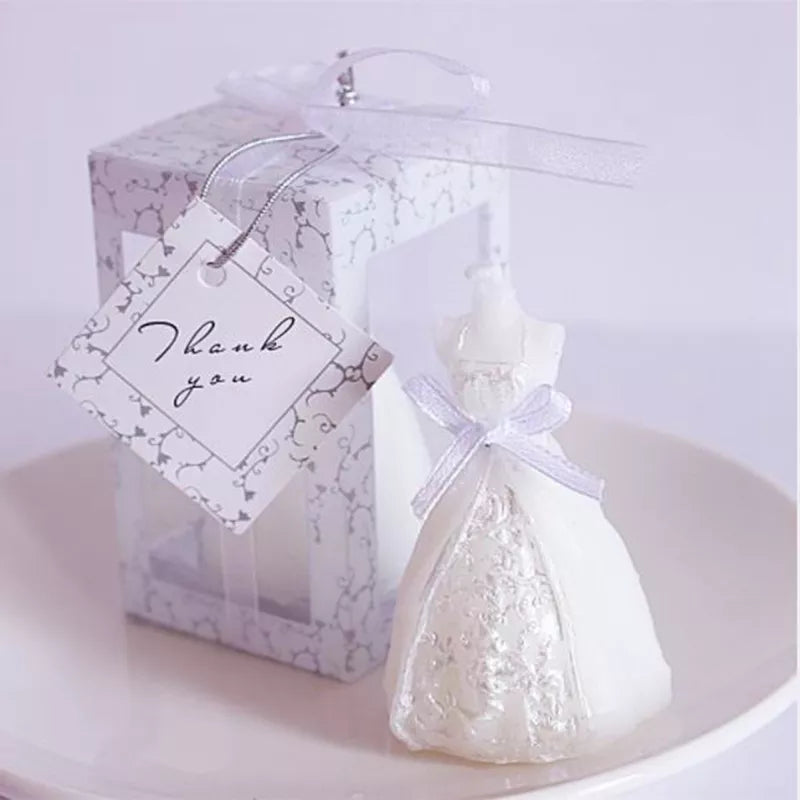 20pcs/lot Wedding Bride Dress Candle Favor Wedding Gifts for Guests