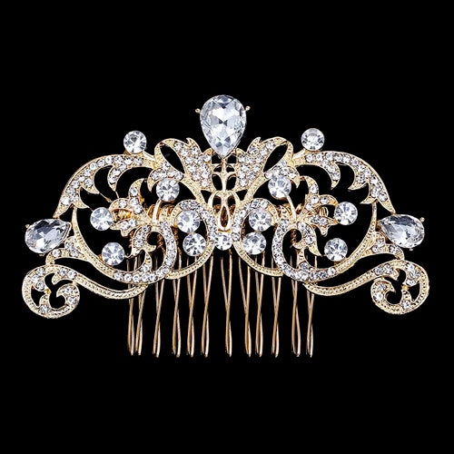 BLIJERY Trendy Bridal Hair Accessories Silver Color Rhinestone Crystal