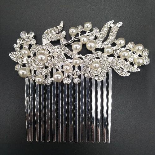 BLIJERY Trendy Bridal Hair Accessories Silver Color Rhinestone Crystal