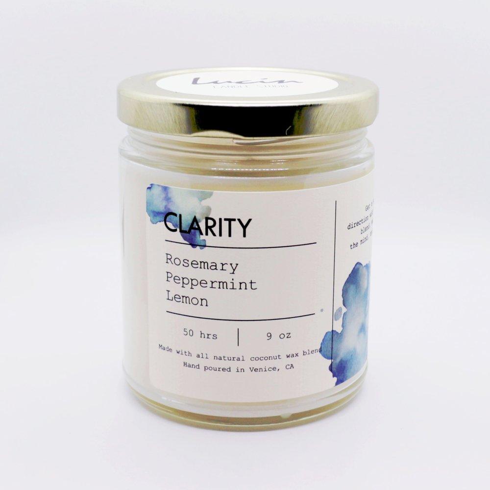 Clarity Candle - Rosemary, Peppermint and Lemon Scent