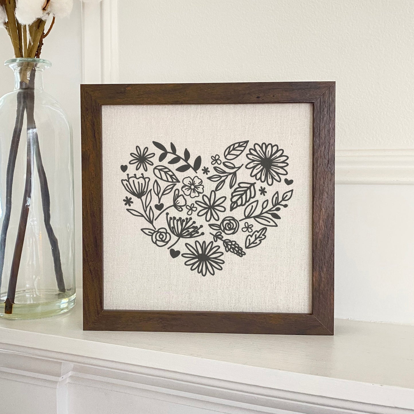 Heart of Flowers - Framed Sign