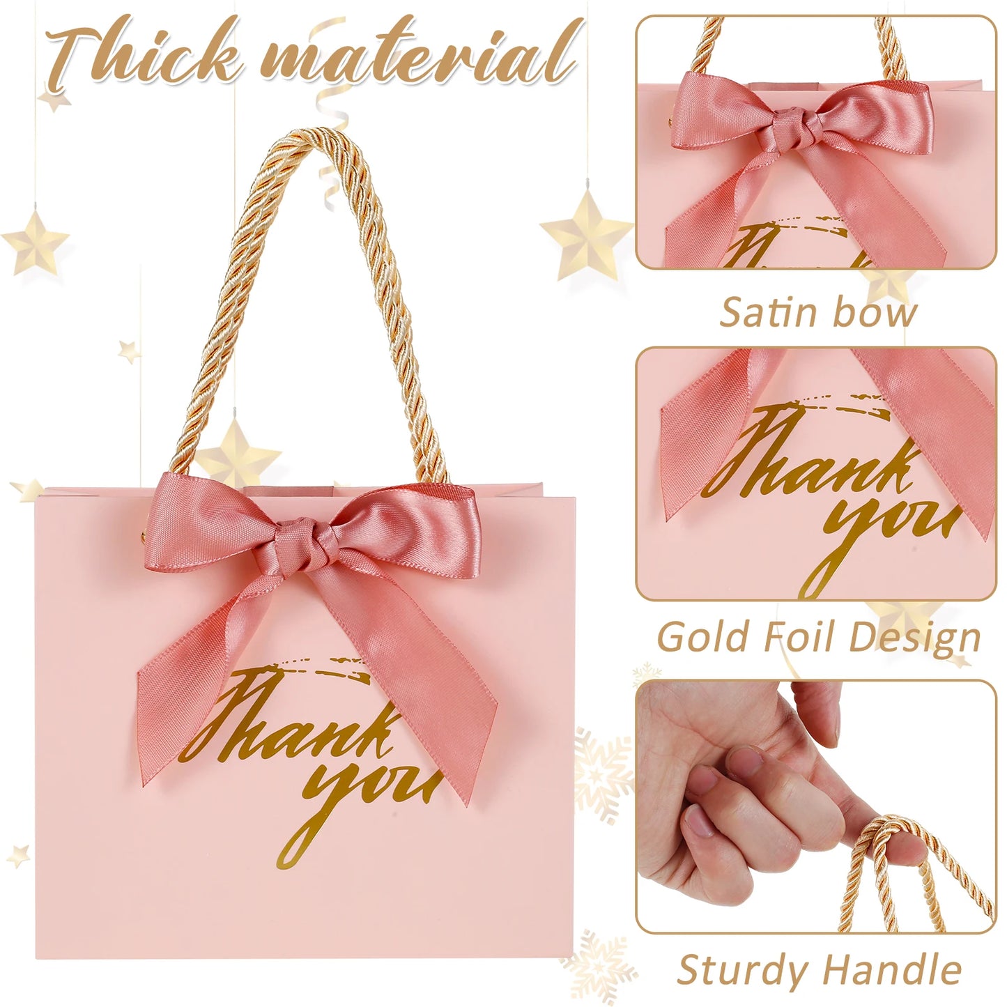 24Pcs Gift Bags Wedding Favor Decoration Small Thank You Gift Bag Box