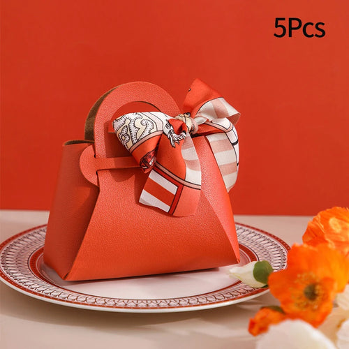 5 or 10pcs Faux Leather Wedding Gifts Mini Bag for Guest Souvenirs