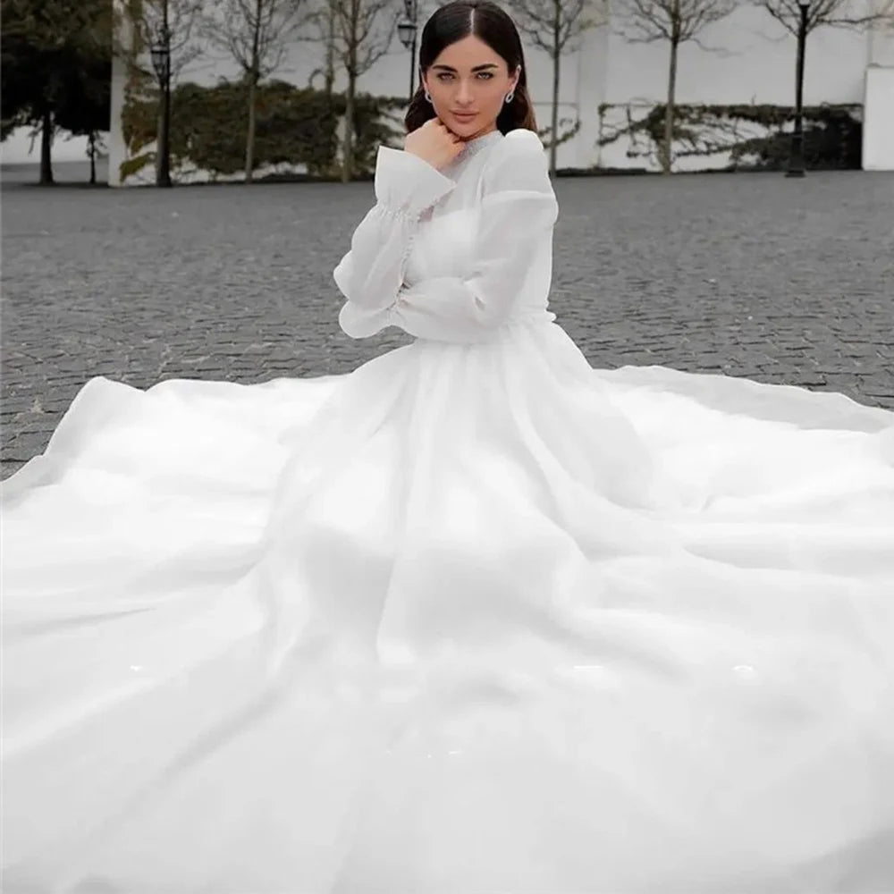 Darla Winter Wedding Dress 2023 Modest Long Sleeve Vestidos De