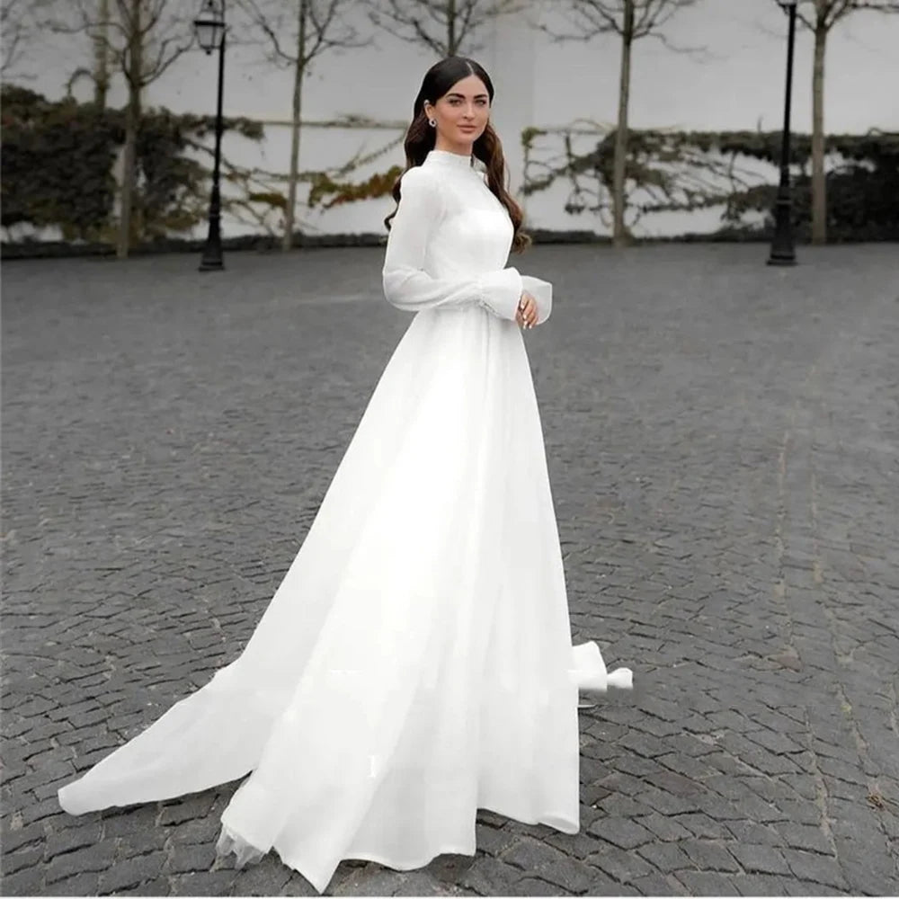 Darla Winter Wedding Dress 2023 Modest Long Sleeve Vestidos De