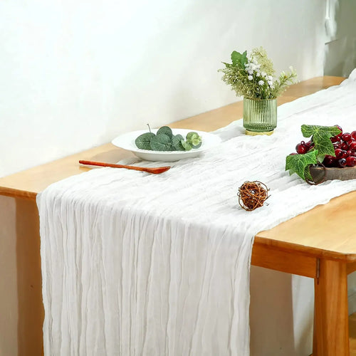 10pcs/set Cheese Cloth Gauze Table Runner Rustic Wedding Table Decor