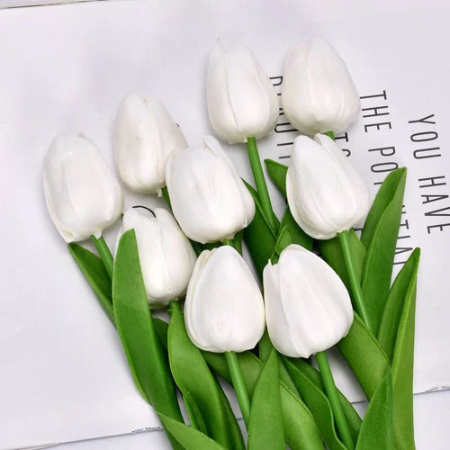 10Pcs Tulip Flowers Artificial Tulip Bouquet PE Foam Flower