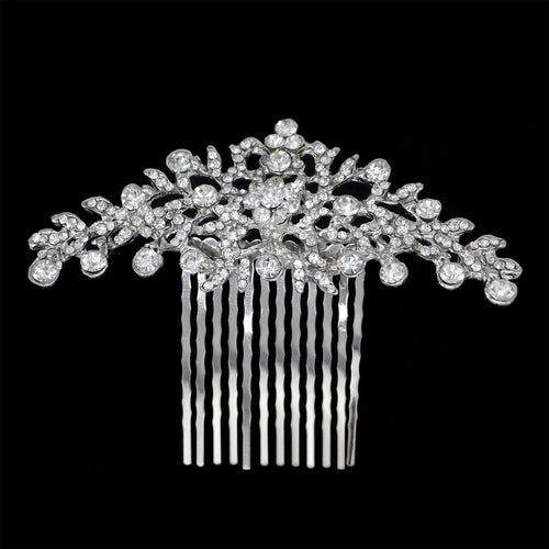 BLIJERY Trendy Bridal Hair Accessories Silver Color Rhinestone Crystal