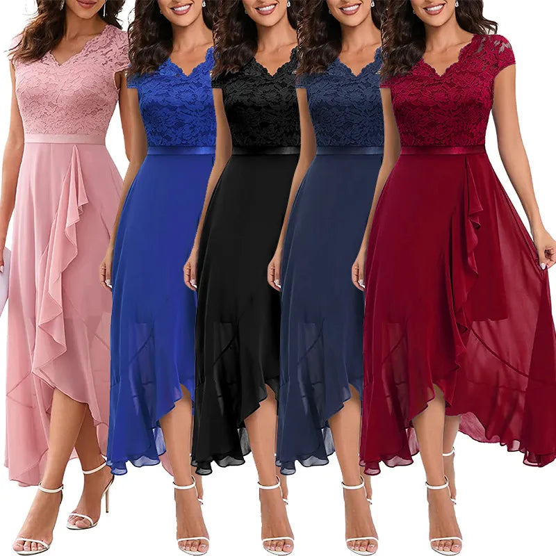 Bridesmaid Dresses Ruffles Chiffon Ankle Length