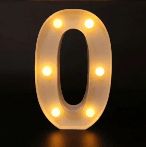 Alphabet Letter LED Lights Luminous Number Lamp Decor