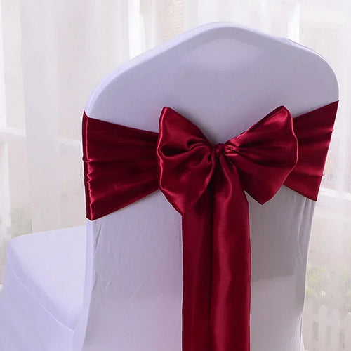 10/50pcs Satin Chair Bow Sashes Wedding Chair Knot Ribbon