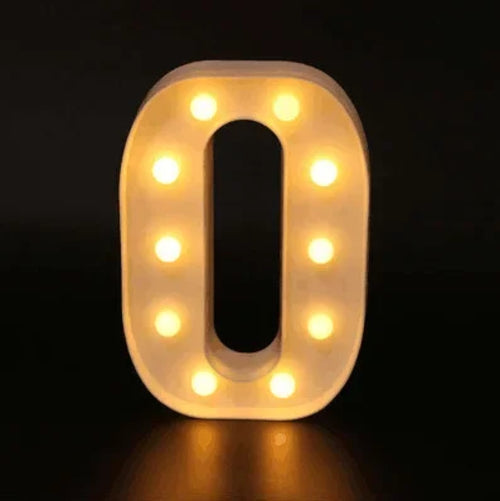 Alphabet Letter LED Lights Luminous Number Lamp Decor