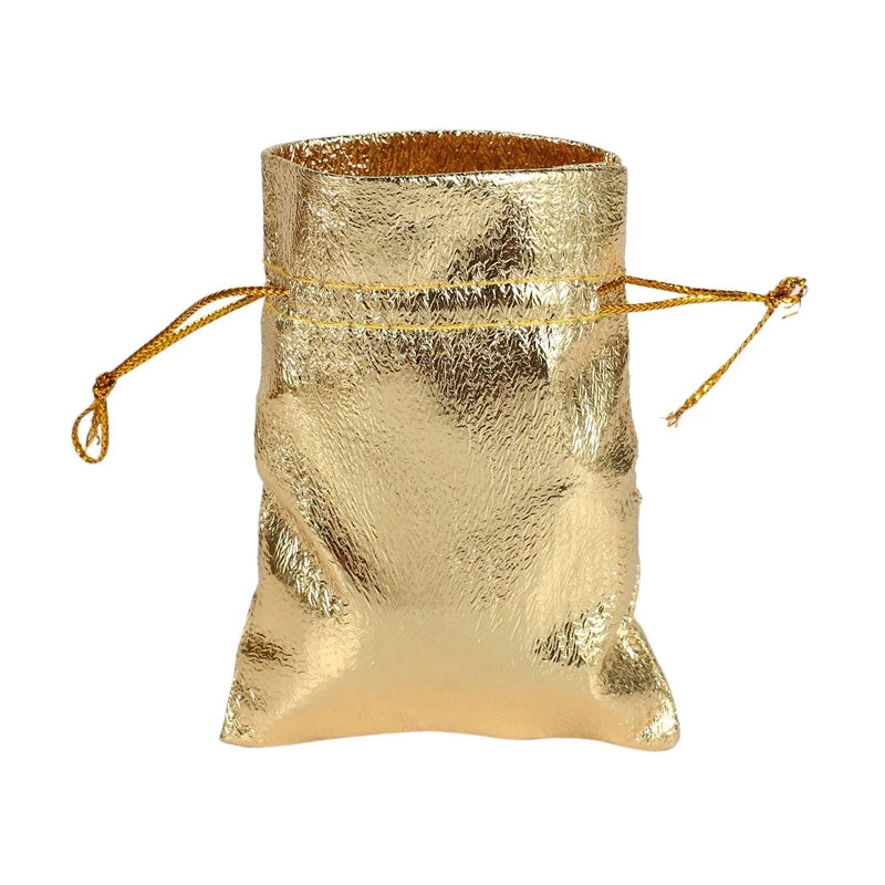 100 Pcs Small Gold Foil Organza Gift Wedding Favor Bag