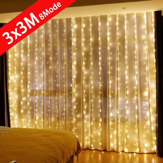 LED Curtain Garland Fairy Lights USB with Remote control 8 Modes New