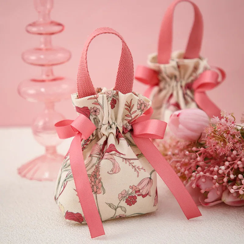 10 or 30 pieces Cloth Wedding Favor Chocolate Candy Bags Portable Gift Bags