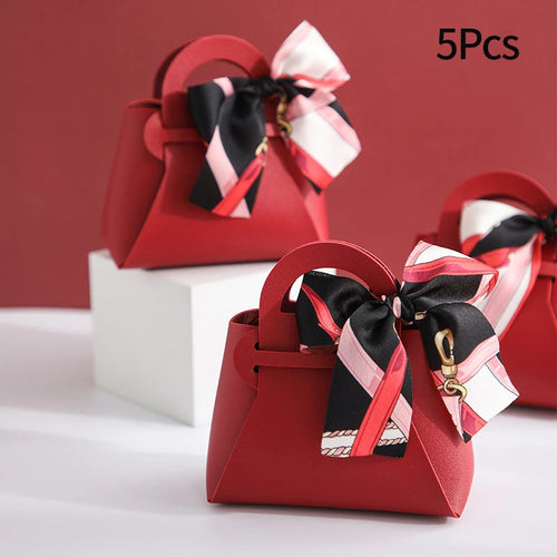 5 or 10pcs Faux Leather Wedding Gifts Mini Bag for Guest Souvenirs