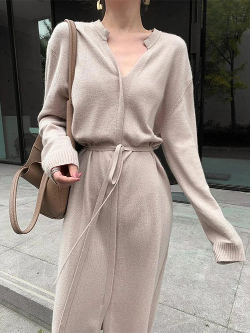 Autumn or Winter Mid Length Sweater Dress