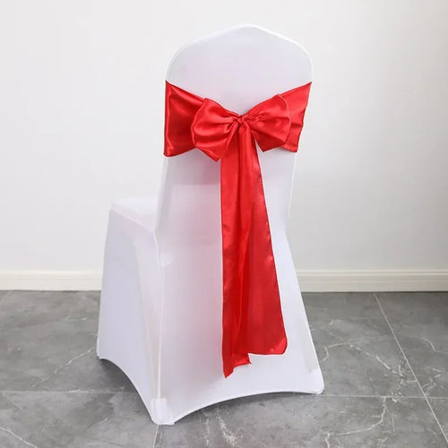 10/50pcs Satin Chair Bow Sashes Wedding Chair Knot Ribbon