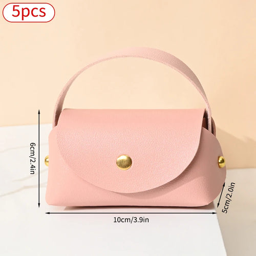 5 or 10pcs Faux Leather Wedding Gifts Mini Bag for Guest Souvenirs