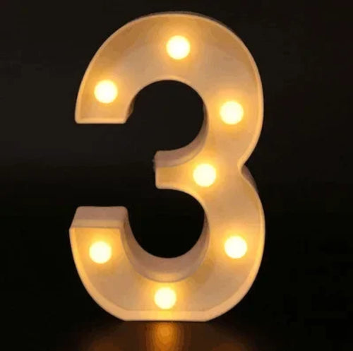 Alphabet Letter LED Lights Luminous Number Lamp Decor