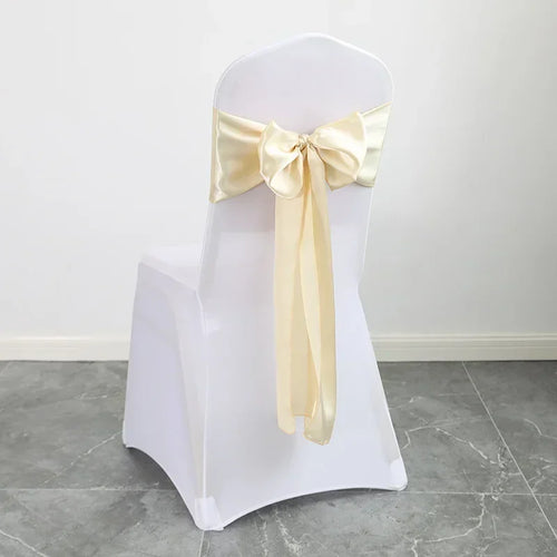 10/50pcs Satin Chair Bow Sashes Wedding Chair Knot Ribbon